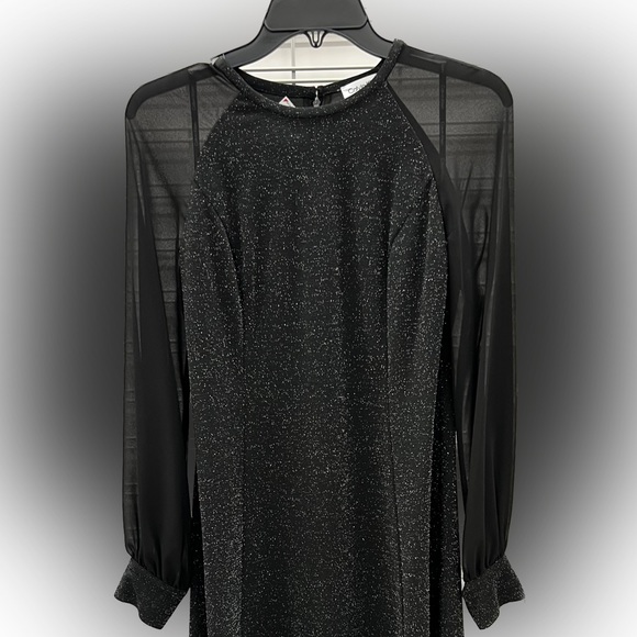 Calvin Klein Women's New Sheath Dress with Sheer Sleeves - Picture 2 of 3